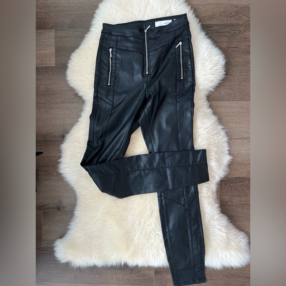 Sass & Bide Faux Leather Moto Leggings - Black